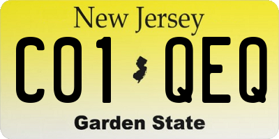 NJ license plate C01QEQ