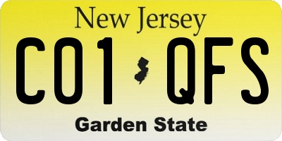 NJ license plate C01QFS