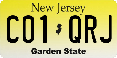NJ license plate C01QRJ