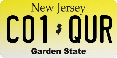 NJ license plate C01QUR