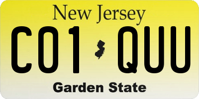 NJ license plate C01QUU