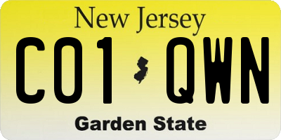 NJ license plate C01QWN
