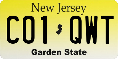 NJ license plate C01QWT