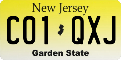 NJ license plate C01QXJ