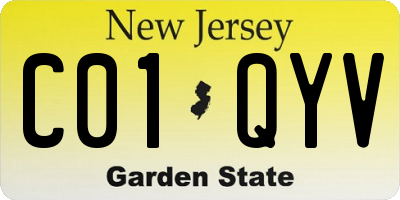 NJ license plate C01QYV