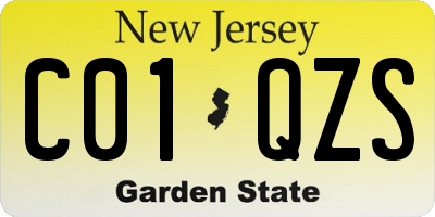 NJ license plate C01QZS
