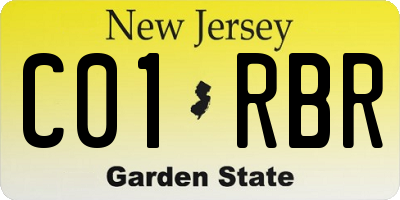 NJ license plate C01RBR