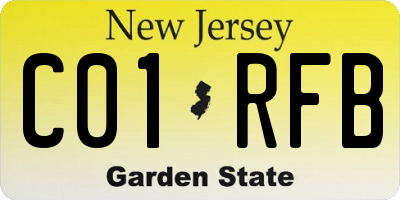 NJ license plate C01RFB