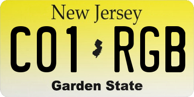 NJ license plate C01RGB