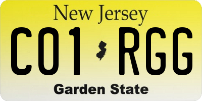 NJ license plate C01RGG