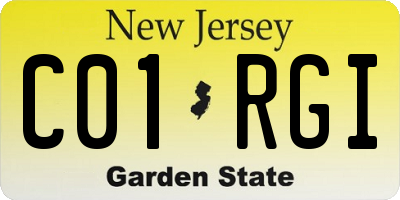 NJ license plate C01RGI