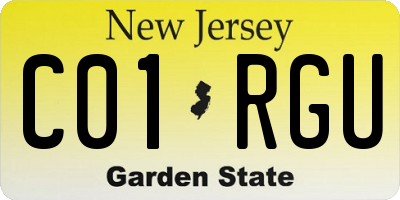 NJ license plate C01RGU