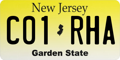 NJ license plate C01RHA