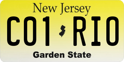 NJ license plate C01RIO
