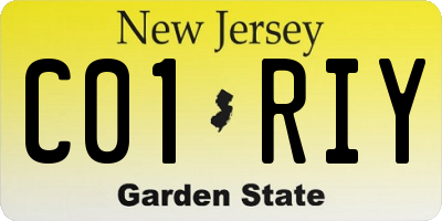 NJ license plate C01RIY