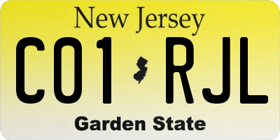 NJ license plate C01RJL