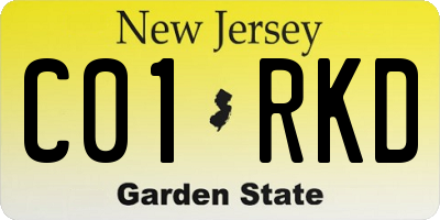 NJ license plate C01RKD