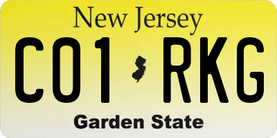 NJ license plate C01RKG