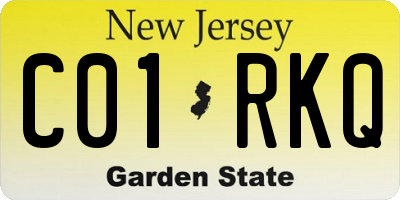 NJ license plate C01RKQ
