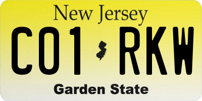 NJ license plate C01RKW