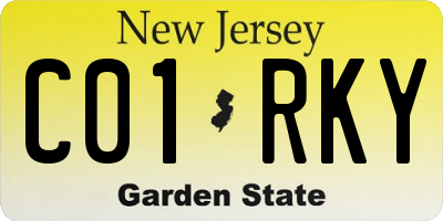 NJ license plate C01RKY
