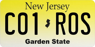 NJ license plate C01ROS