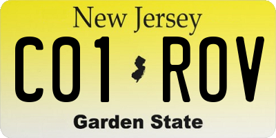 NJ license plate C01ROV