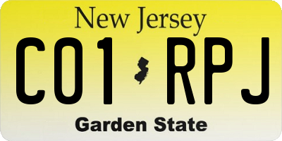 NJ license plate C01RPJ