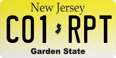 NJ license plate C01RPT
