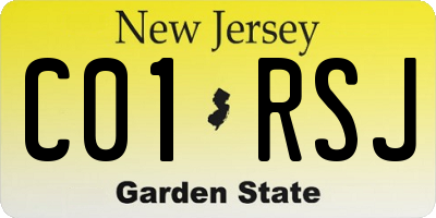 NJ license plate C01RSJ
