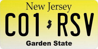 NJ license plate C01RSV