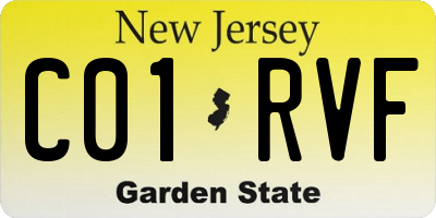 NJ license plate C01RVF