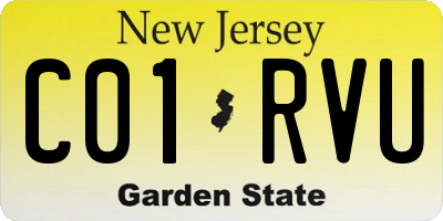 NJ license plate C01RVU
