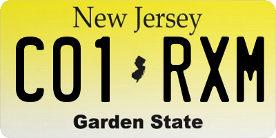 NJ license plate C01RXM