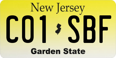 NJ license plate C01SBF