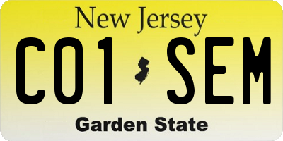 NJ license plate C01SEM