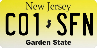 NJ license plate C01SFN