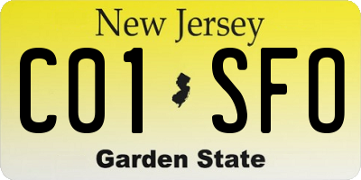 NJ license plate C01SFO