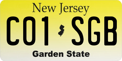 NJ license plate C01SGB