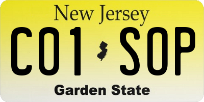 NJ license plate C01SOP