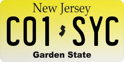 NJ license plate C01SYC