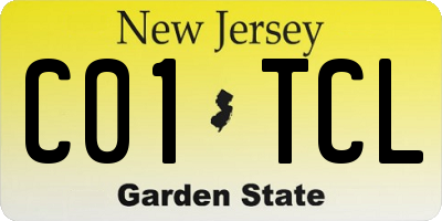 NJ license plate C01TCL
