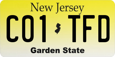 NJ license plate C01TFD