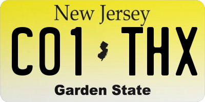 NJ license plate C01THX