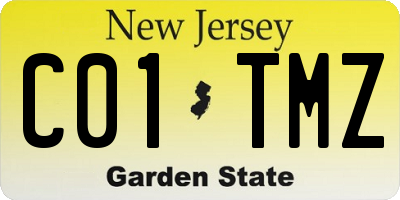 NJ license plate C01TMZ