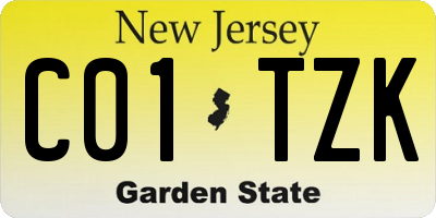 NJ license plate C01TZK