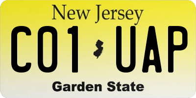 NJ license plate C01UAP