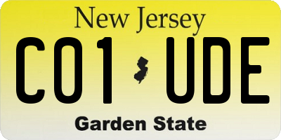 NJ license plate C01UDE