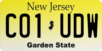 NJ license plate C01UDW