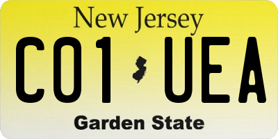 NJ license plate C01UEA